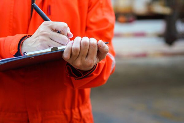 An On-Site Risk Visit May Save You From A Violation - Worker In Uniform Filling Out A Document On A Clipboard
